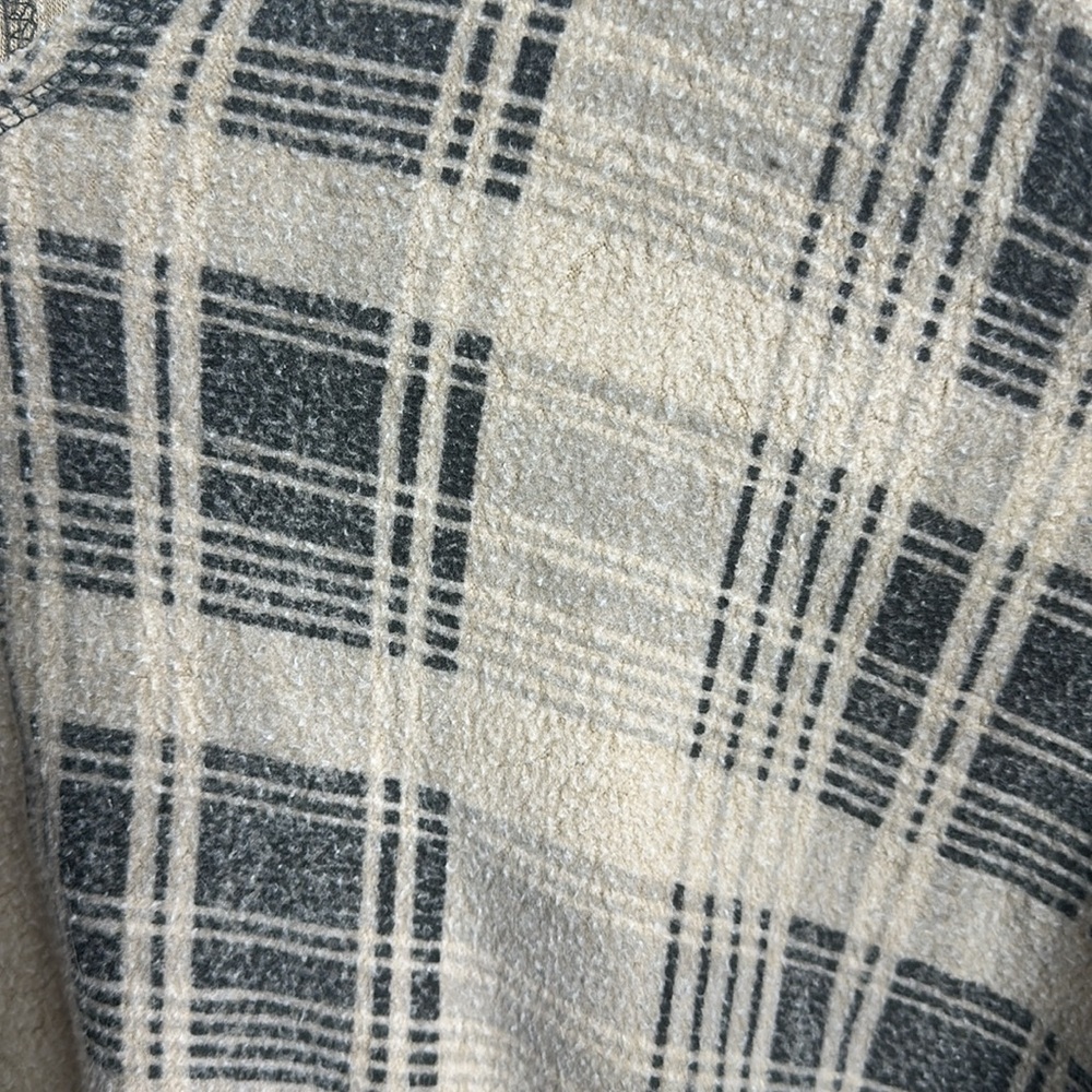 Vintage Havana plaid multi media fleece cropped hoodie - Picture 3 of 5